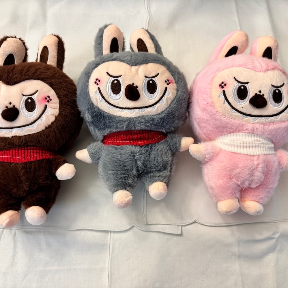 Adorable Plush Bunny- Brown, Gray, Pink or green multi-Colour